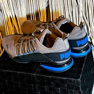 MEN'S PUMA AXELION SPARK SNEAKERS - BLUE/GRAY